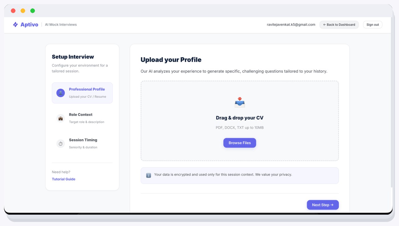 Setup step one: upload your CV via drag and drop, with a clear privacy note